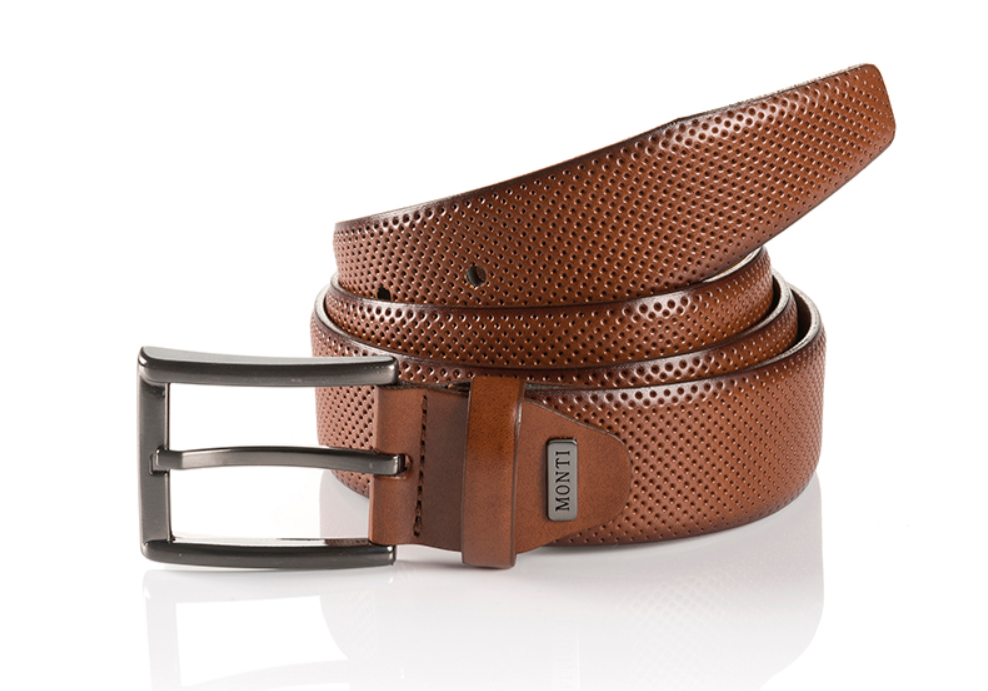 Monti - Tan Embossed Leather Belt
