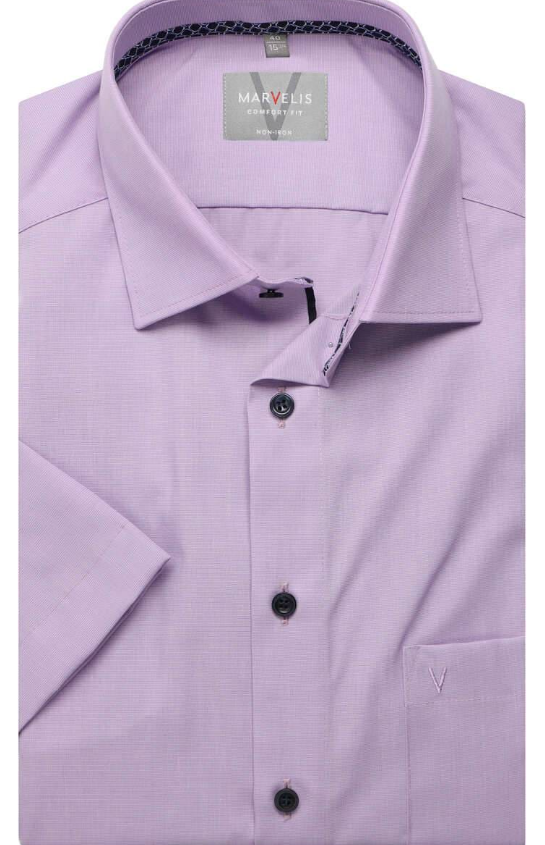 Marvelis - Modern Fit Short-Sleeve Shirt, Lavender