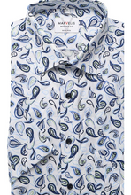 Load image into Gallery viewer, Marvelis - Modern Fit Short Sleeve Shirt, Blue Paisley
