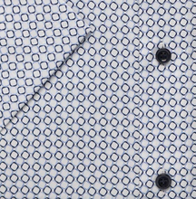 Load image into Gallery viewer, Marvelis - Modern Fit Short Sleeve Shirt, Geometric Print, Blue and White
