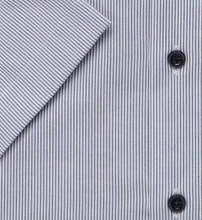 Load image into Gallery viewer, Marvelis - Modern Fit Short Sleeve Shirt, Navy and White Stripes
