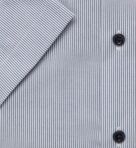 Marvelis - Modern Fit Short Sleeve Shirt, Navy and White Stripes