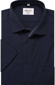 Marvelis - Modern Fit Short Sleeve Shirt, Navy