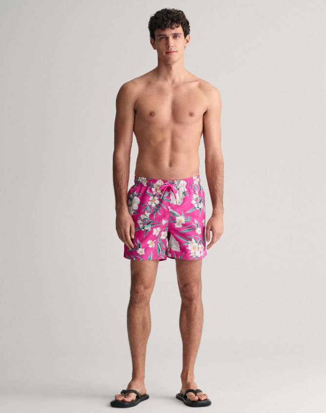 GANT - Oleander Print Swim Shorts, Bold Violet