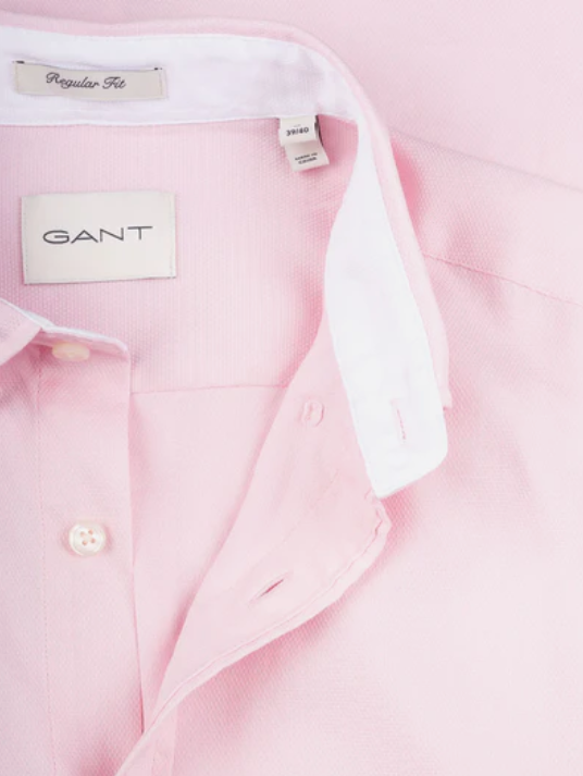 GANT - Honeycomb Texture Shirt, Light Pink