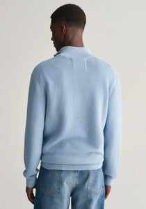 GANT - Cotton Micro Textured Half Zip, Clear Sky (XXL Only)