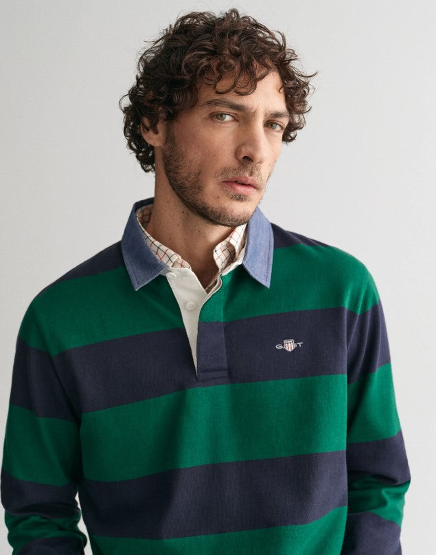 Gant - Chambray Stripe Heavy Rugger, Green
