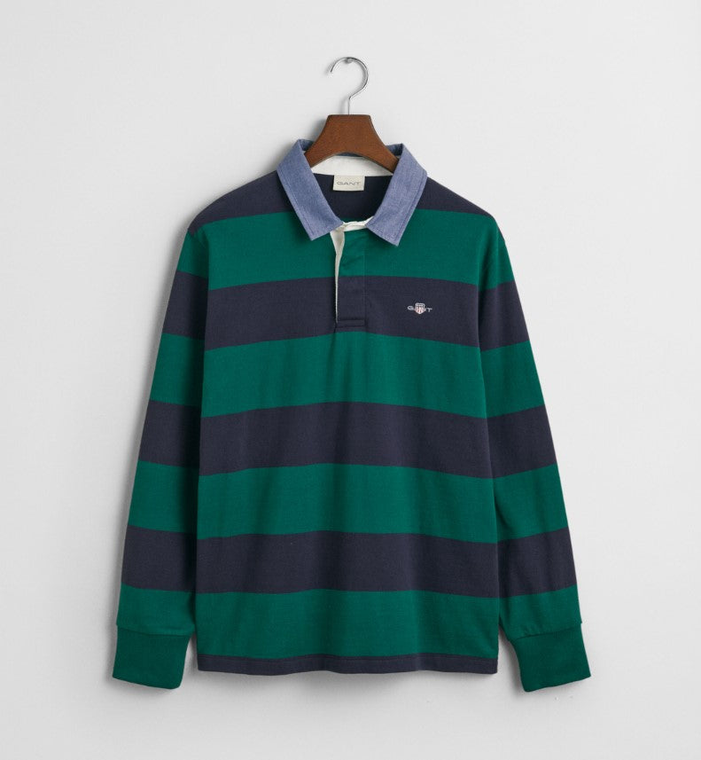 Gant - Chambray Stripe Heavy Rugger, Green