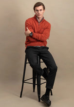 Load image into Gallery viewer, Fynch Hatton - Quarter Zip Knit Jumper, Rust
