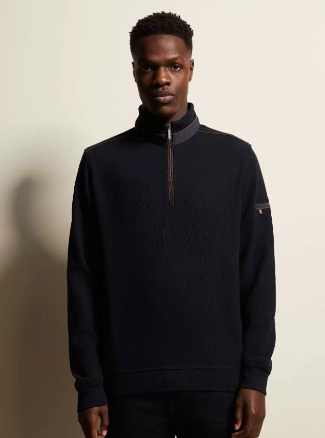 Bugatti - Half Zip Sweatshirt, Navy