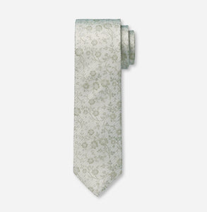 Olymp- Silk Floral Tie, Pastel Green (Putty)