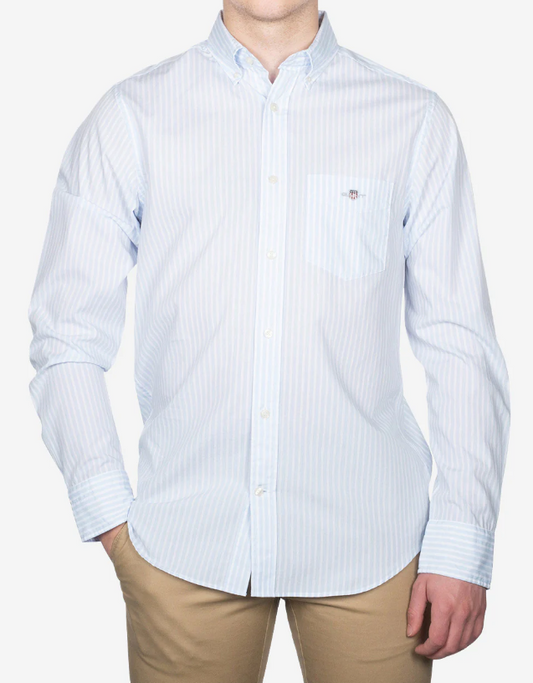 GANT - Poplin Stripe Shirt, Light Blue (L & XXL Only)