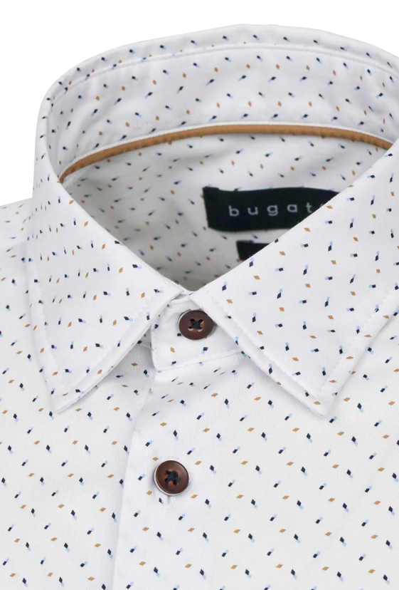 Bugatti - Geo Print Shirt, White