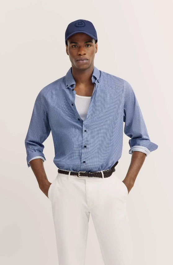 Bugatti - Circle Print Shirt, Blue