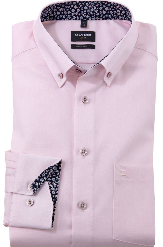 Olymp - Body Fit Shirt, Pink Twill