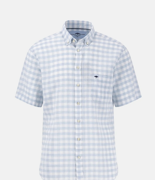Fynch Hatton - Blue Checked Short Sleeve