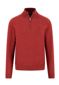 Fynch Hatton - Sweater With Zip, Garnet Red