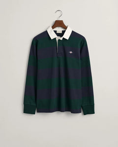 GANT - Shield Barstripe Heavy Rugger, Tartan Green (XL only)
