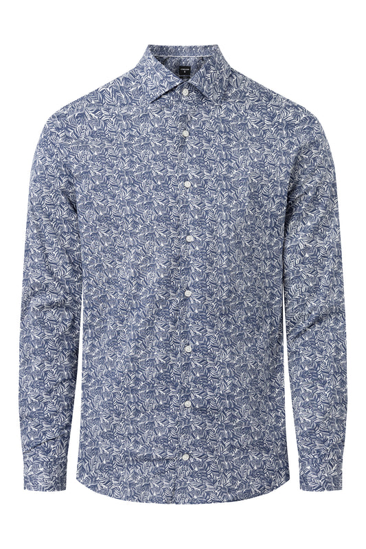Strellson - Santos, Slim Fit Blue Palm Pattern
