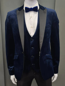 White Label - Velvet Waistcoat, Navy (38R & 40R Only)