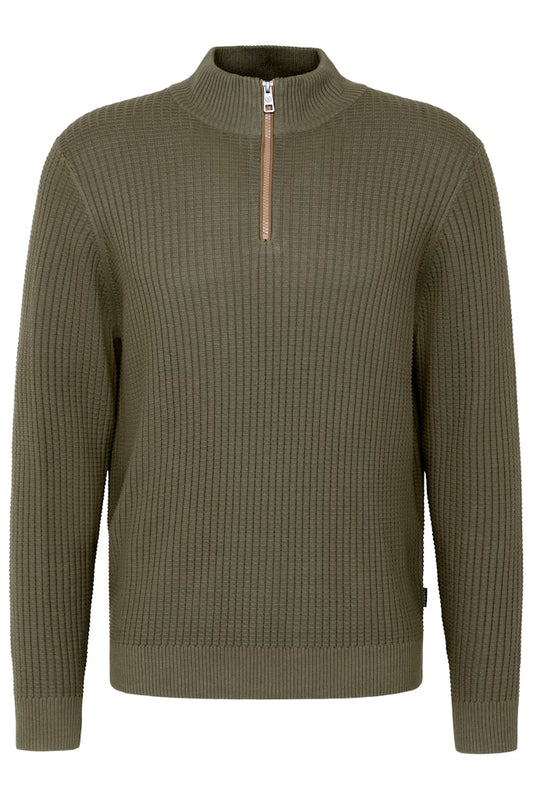 Bugatti - 1/4 Zip Knit, Boxed, Forest Green (XL & XXL ONLY)