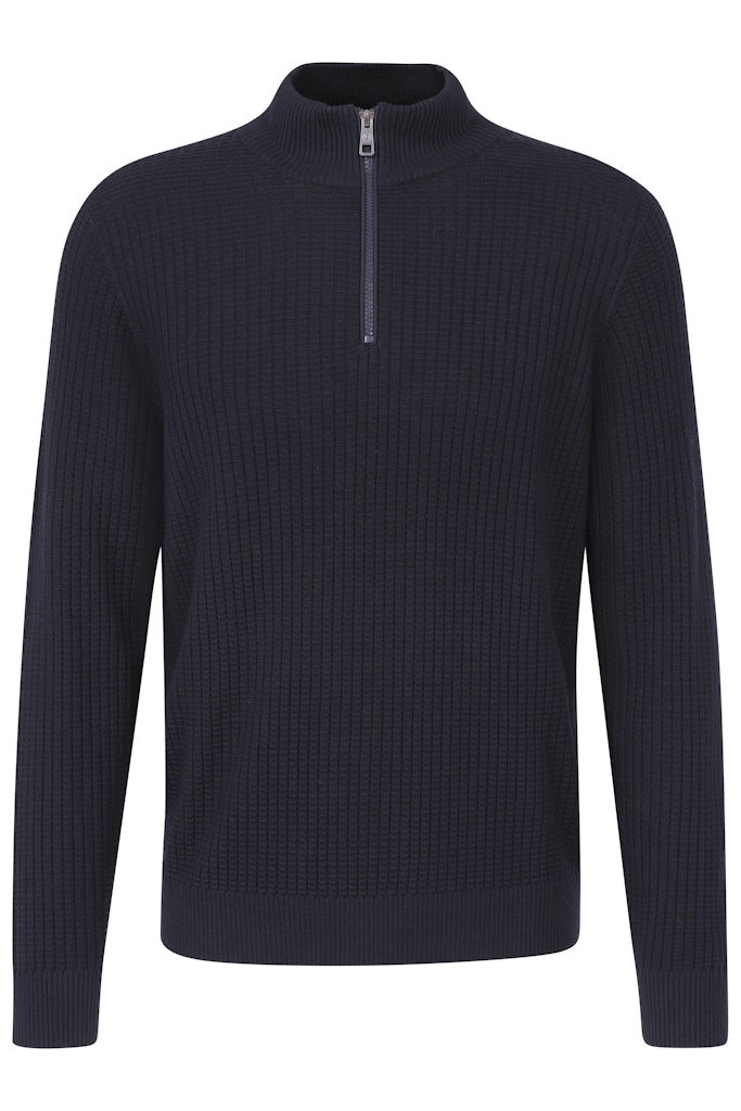 Bugatti - 1/4 Zip Knit, Boxed, Navy (XL & XXL Only)