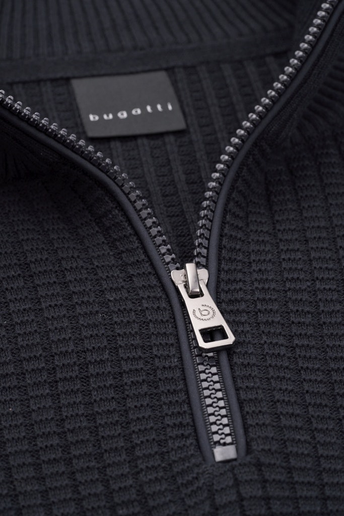 Bugatti - 1/4 Zip Knit, Boxed, Navy (XL & XXL Only)