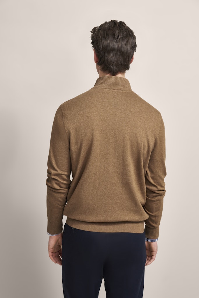 Bugatti - Cotton Cashmere Half Zip, Beige