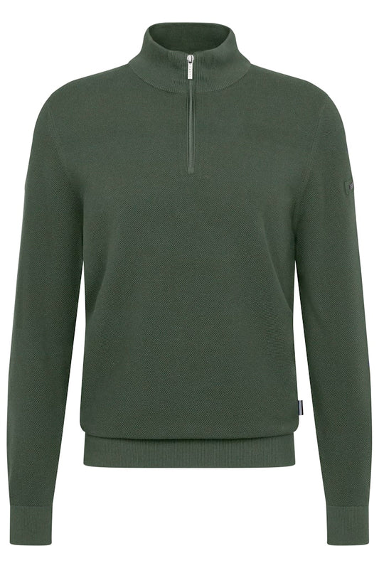 Bugatti - Half Zip Cotton, Green
