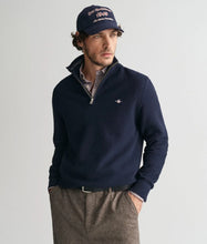 Load image into Gallery viewer, GANT - Cotton Micro Textured Half Zip, Evening Blue (XL only)
