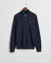 Load image into Gallery viewer, GANT - Cotton Micro Textured Half Zip, Evening Blue (XL only)
