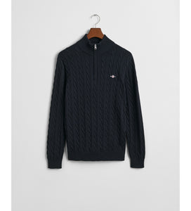 GANT - Cotton Cable Half Zip, Evening Blue