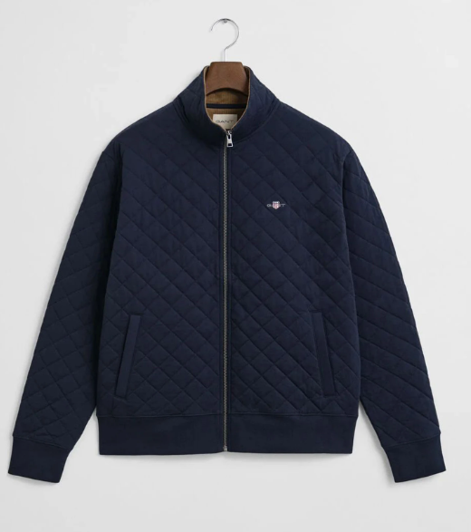 Gant - Quilted Cord Collar Full Zip Jacket - Evening Blue