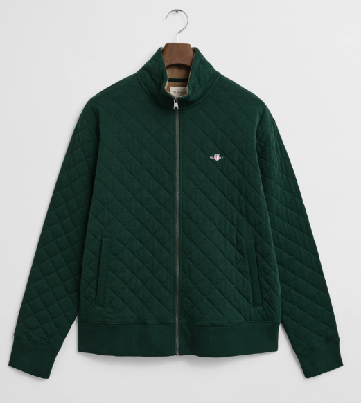 GANT - Quilted Cord Collar Full Zip Jacket - Tartan Green (XL & XXL Only)