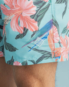 GANT - Tropical Print Swim Shorts, Light Aqua Green