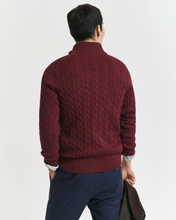Load image into Gallery viewer, GANT - Cotton Cable Half Zip, Bordeaux Melange
