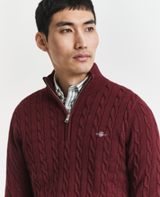 Load image into Gallery viewer, GANT - Cotton Cable Half Zip, Bordeaux Melange
