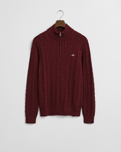 Load image into Gallery viewer, GANT - Cotton Cable Half Zip, Bordeaux Melange
