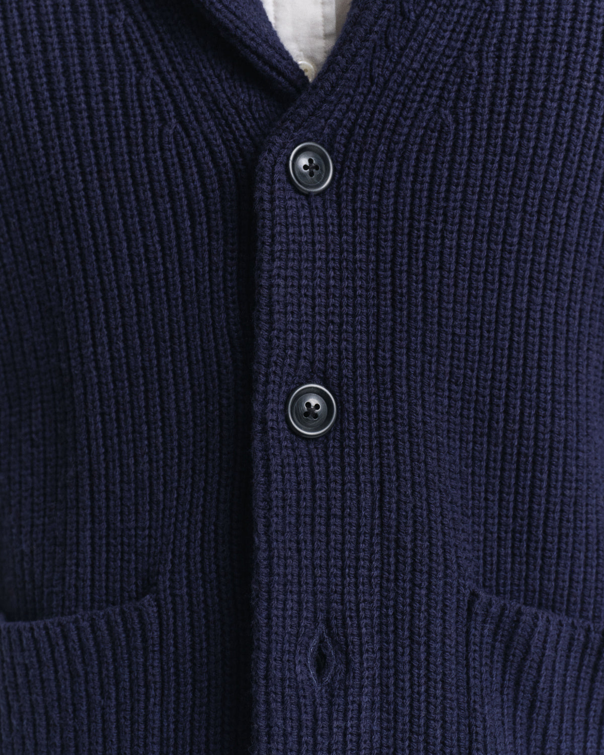 Gant - Wool Blend Shawl Collar Cardigan, Evening Blue