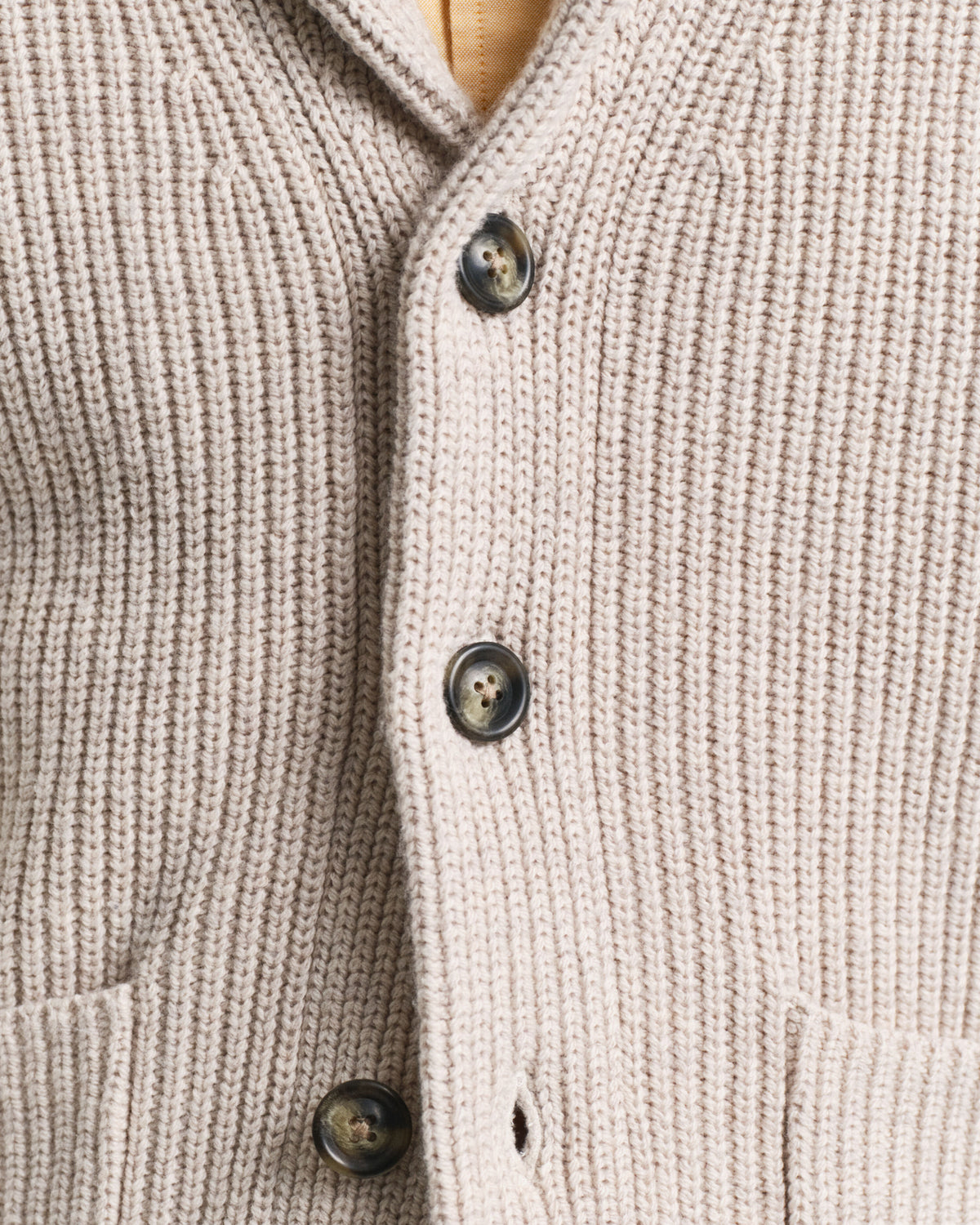 Gant - Wool Blend Shawl Collar Cardigan, Light Beige Melange (L & XL Only)