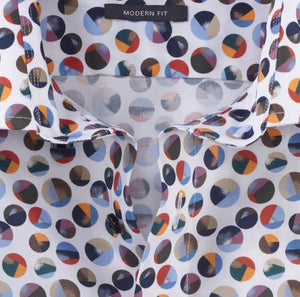 OLYMP - Modern Fit, Multicolored Circles Shirt