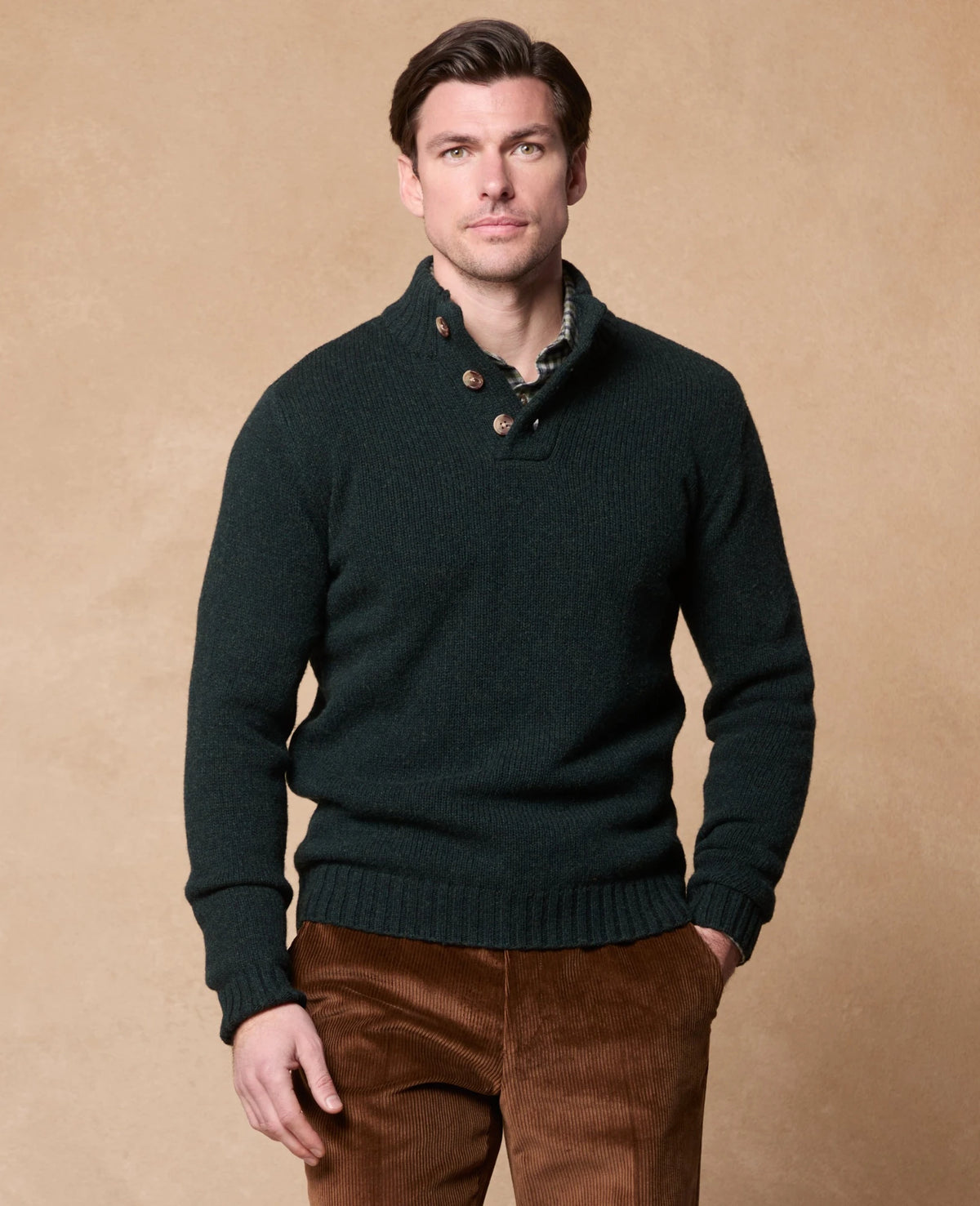 Magee - Robbie Button Quarter-Zip, Pine Green