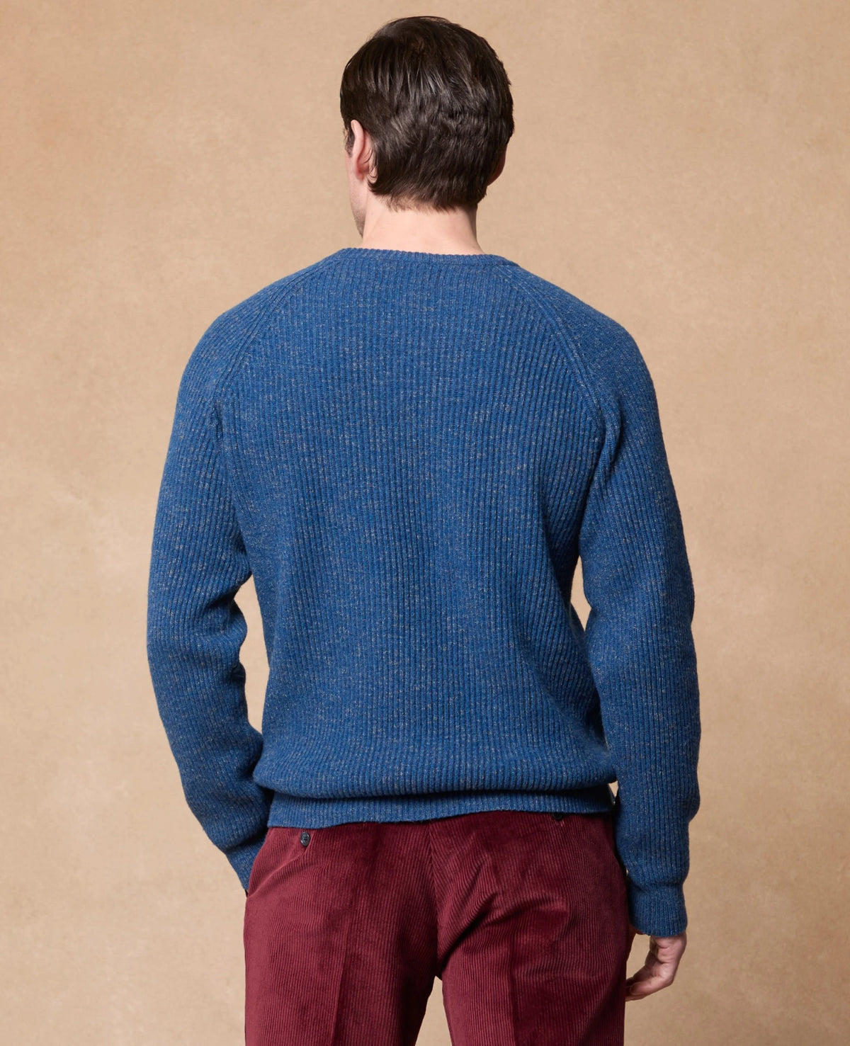 Magee - Jack Ribbed Crew, Blue with Grey