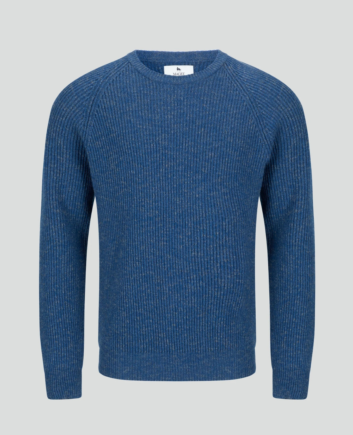 Magee - Jack Ribbed Crew, Blue with Grey