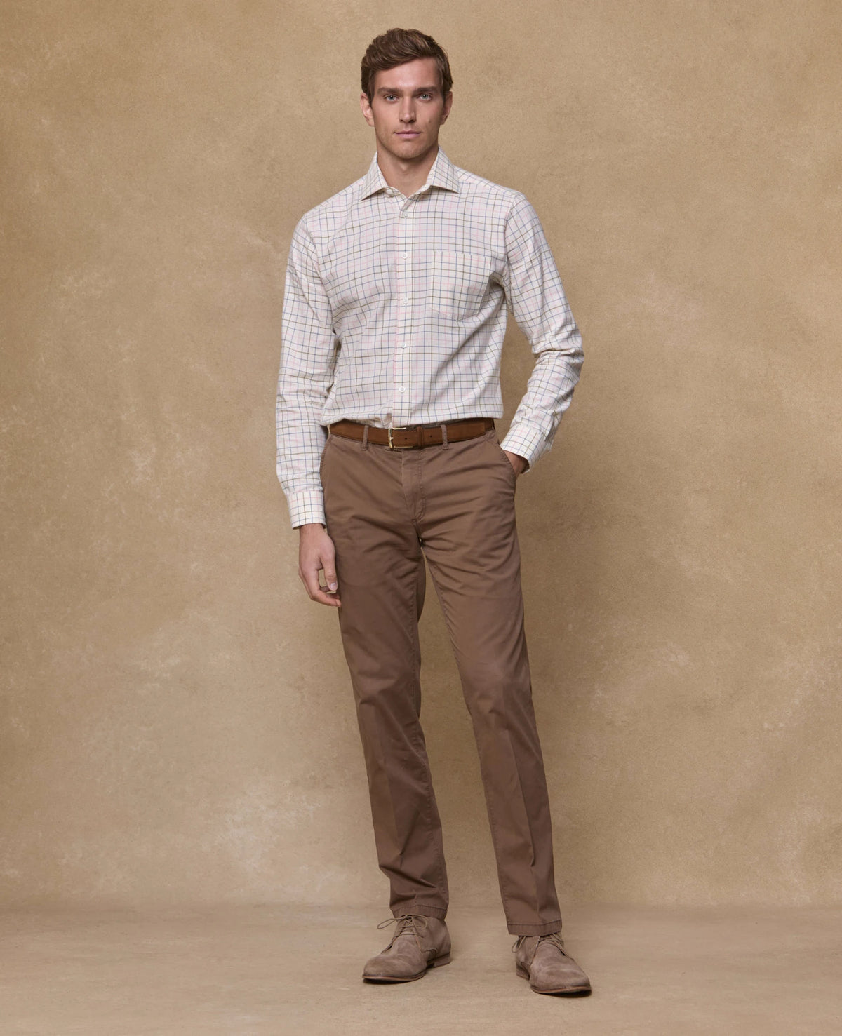 Magee - Caher Flannel Shirt, Green Tattersalls