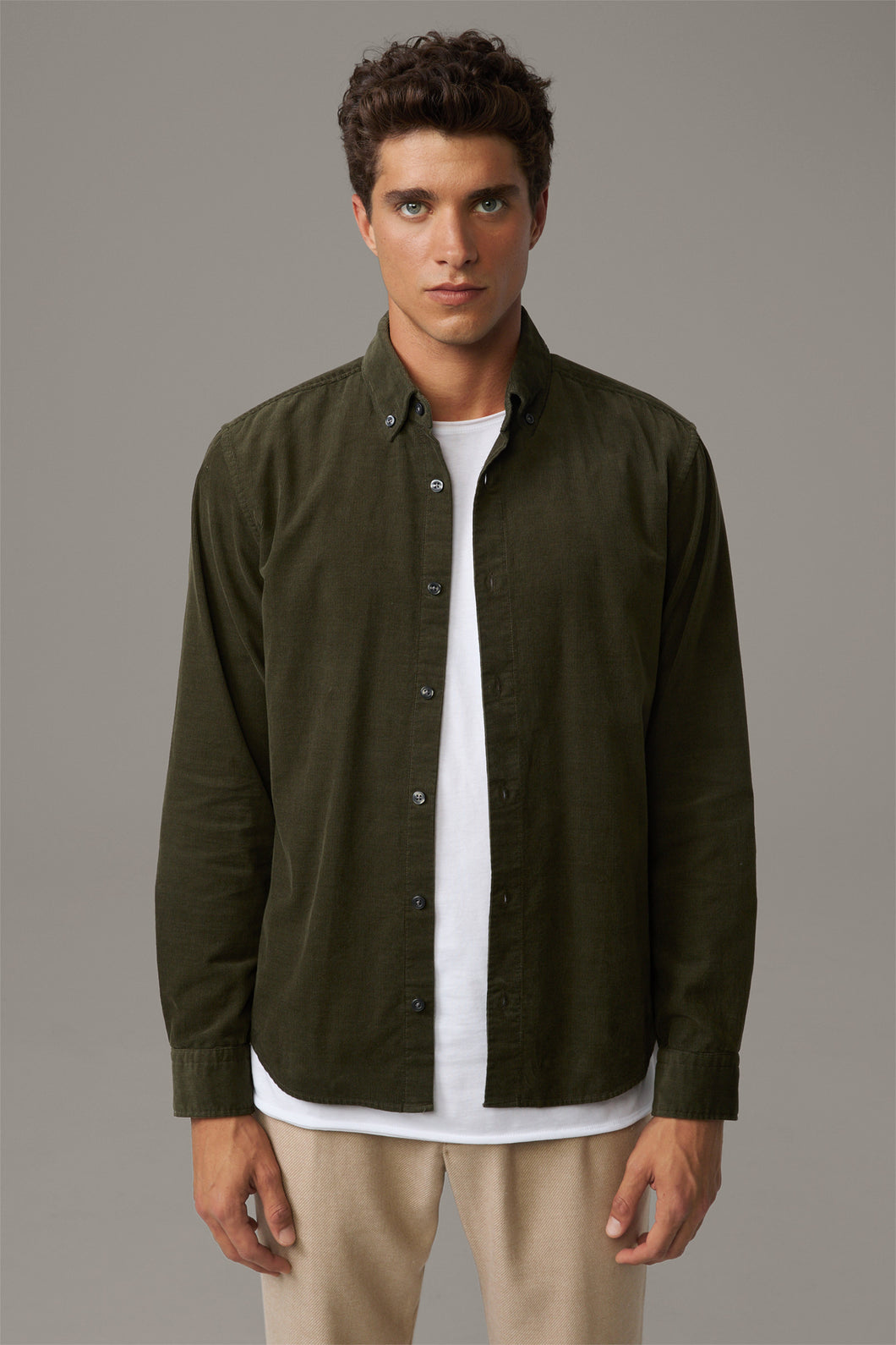 Strellson - Corduroy Shirt, Olive Green