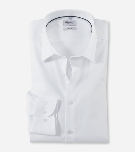 Olymp - Body Fit Shirt 2 Ply Cotton, White