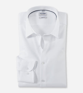 Olymp - Body Fit Shirt 2 Ply Cotton, White