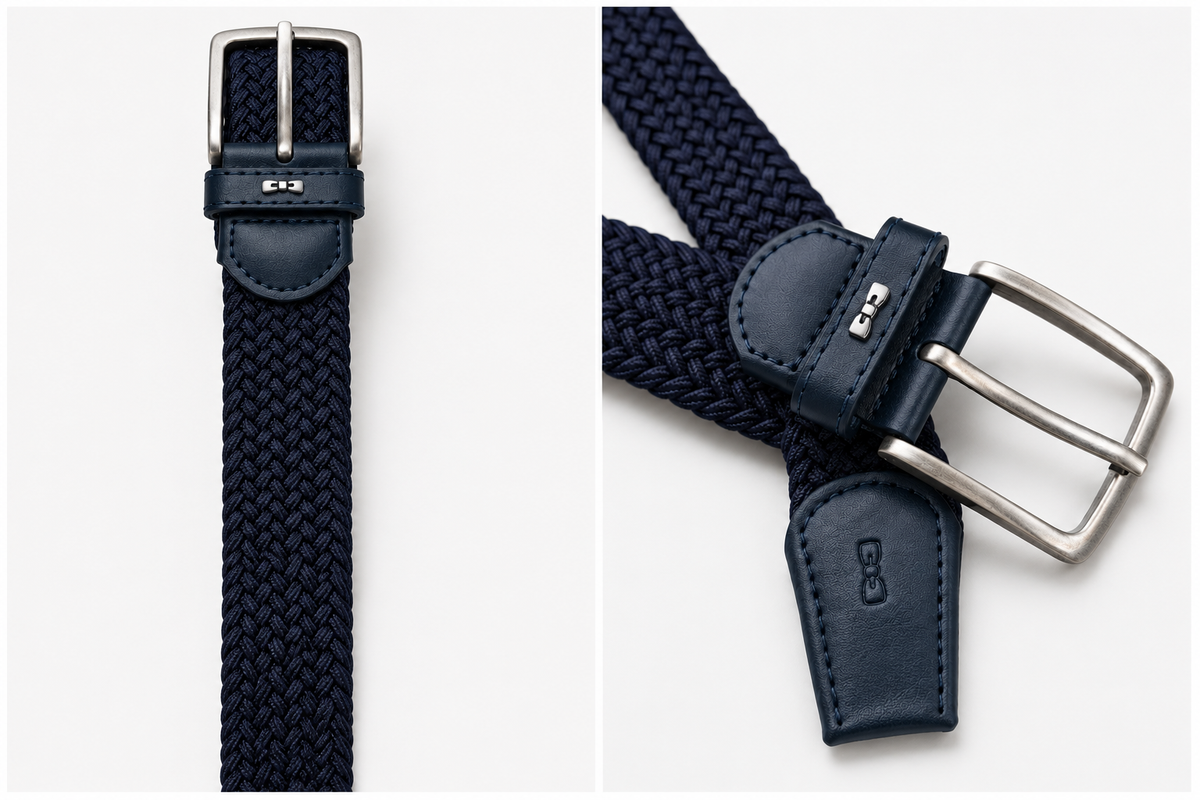 Eden Park - Elastic Textile Belt, Navy