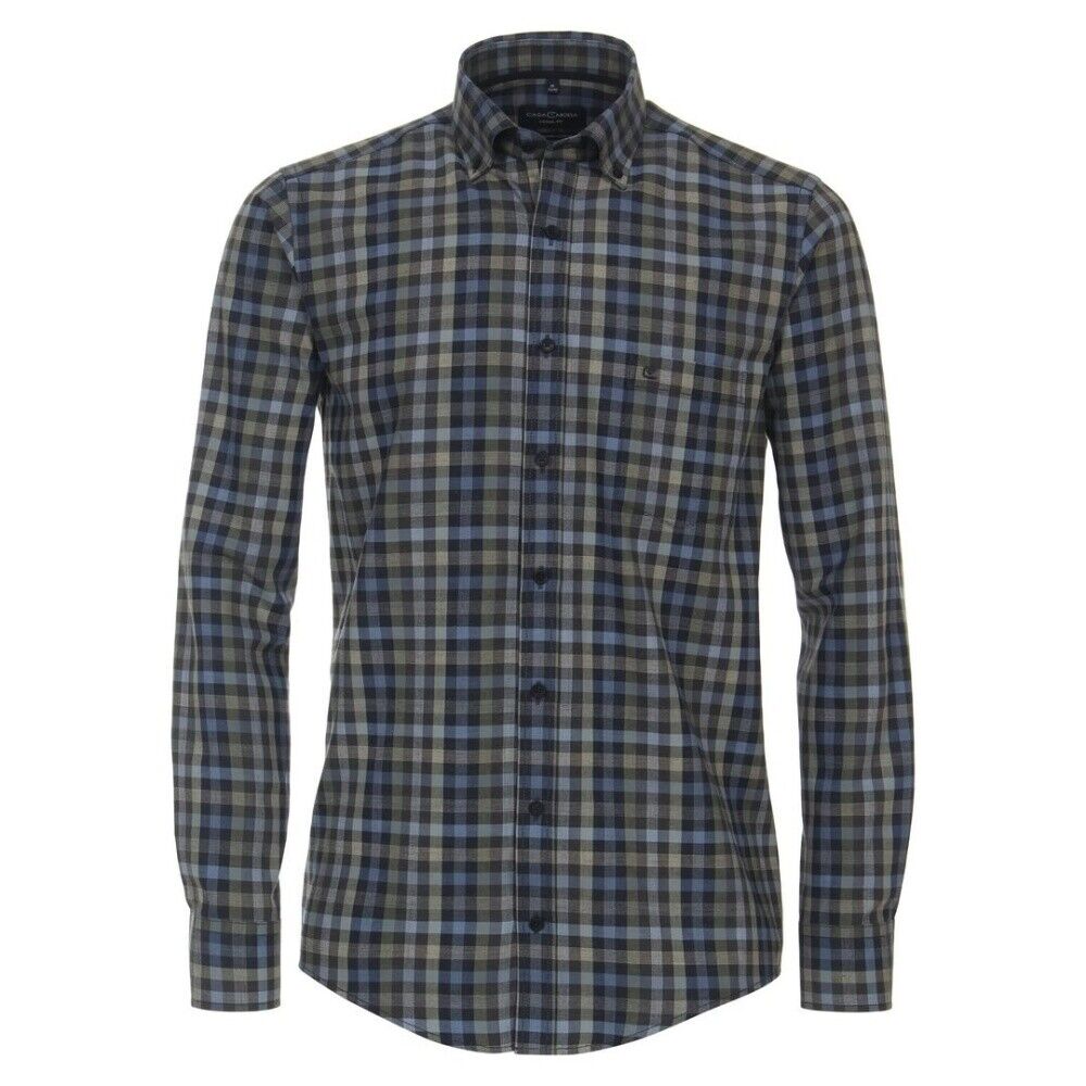 Casa Moda - Organic Cotton Check Shirt, Green (L Only)